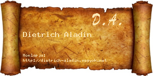 Dietrich Aladin névjegykártya